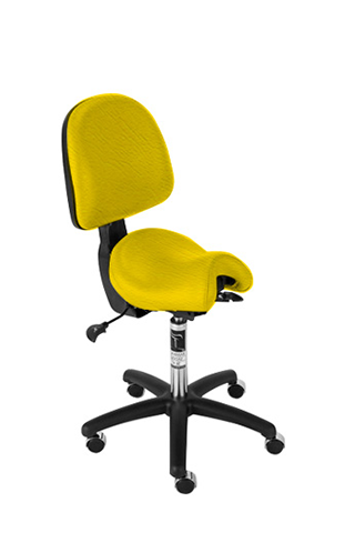 Bambach Saddle Seat Small with Back Yellow Ergonomic Chair