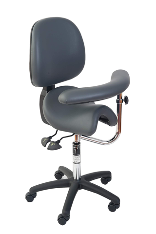 Bambach Saddle Seat Swing Arm with Back Ergonomic Chair