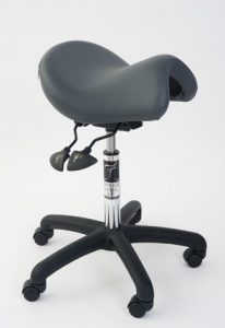 Ergonomic low saddle seat for home office