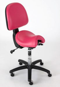 Ergonomic saddle seat with back support for home office