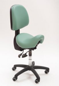 Saddle seat with back support for WHS representatives