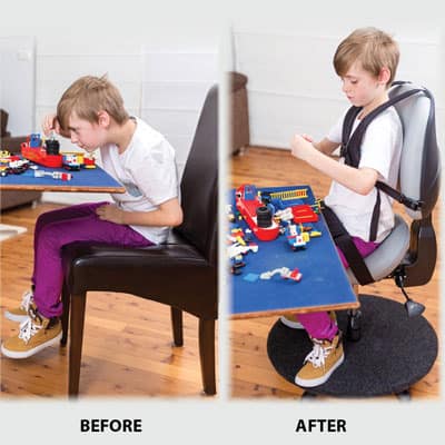 Before and after using Bambach saddle seat