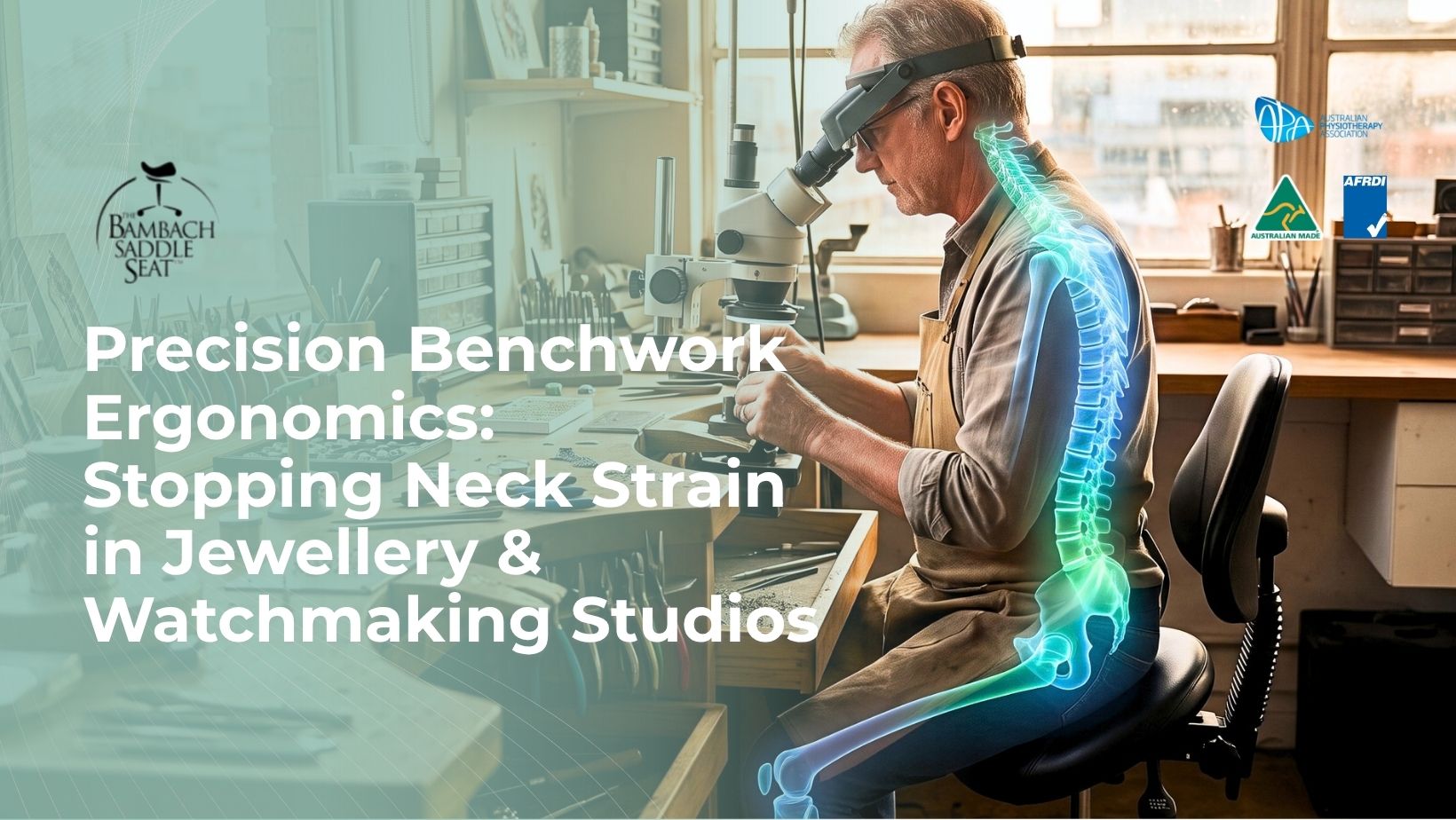 Precision Benchwork Ergonomics Stopping Neck Strain in Jewellery & Watchmaking Studios jeweller bench chair ergonomics australia